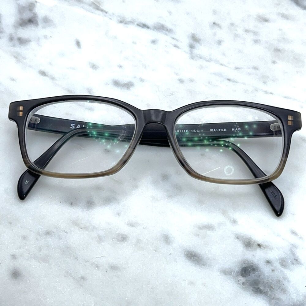SALT . WALTER MAB Black Tan Eyeglasses FRAMES ONLY Handcrafted Japan 54-18-151